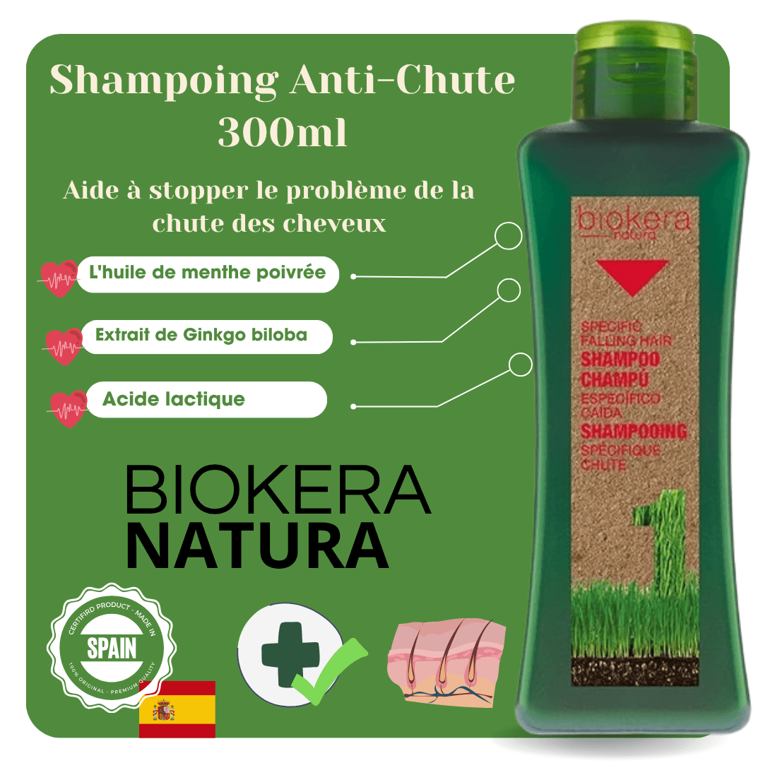 Biokera شامبو مضاد للتساقط 300 مل – شامبو إصلاحي Biokera شامبو مضاد للتساقط 300 مل – شامبو إصلاحي - Produit beauté Maroc | Shine Cosmetics